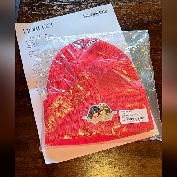 Fiorucci ANGELS BEANIE hat red New - Picture 6 of 14